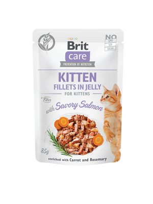 Brit Care Cat Pouch Kitten - Savory Salmon in Jelly 85 g