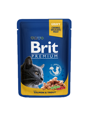 Brit Premium by Nature Pouch - Chunks with Salmon & Trout in Gravy 100 g