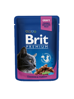 Brit Premium by Nature Pouch - Chunks with Chicken & Turkey in Gravy 100 g