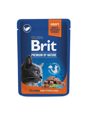 Brit Premium by Nature Pouch Sterilized - Chunks with Salmon in Gravy 100 g