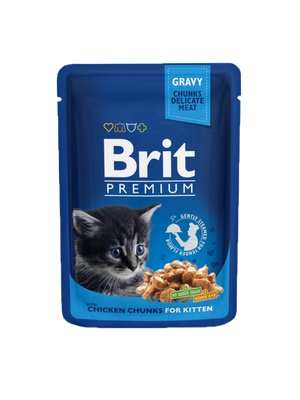 Brit Premium by Nature Pouch Kitten -  Chicken Chunks in Gravy 100 g