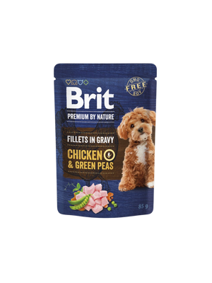 Brit Premium by Nature Dog Fillets in Gravy Chicken & Green Peas 85 g