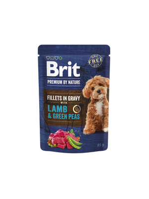 Brit Premium by Nature Dog Fillets in Gravy with Lamb & Green Peas 85 g