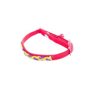 Martin Sellier Collier Tressé Nylon Rouge 10-30 cm