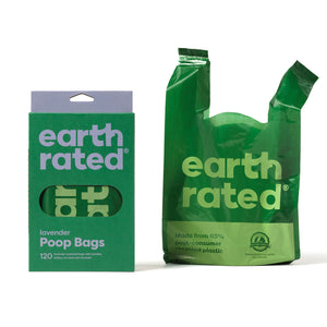 Earth Rated Sacs à crottes 120 sacs avec poignets