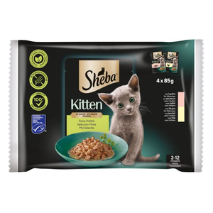 Sheba Sélection Mixte Kitten pour chatons en Sauce 4x85g