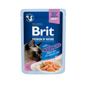 Brit Premium Delicate Fillets in Gravy with Salmon pour chats stérilisés 85 g