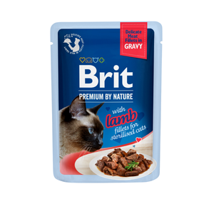 Brit Premium Delicate Fillets in Gravy with Lamb pour chats stérilisés 85 g