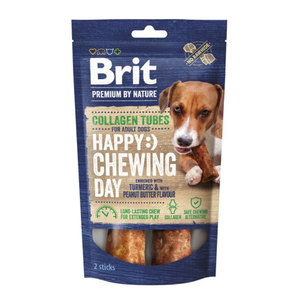 Brit Collagen Tubes with Turmeric & Peanut Butter - 2 bâtonnets