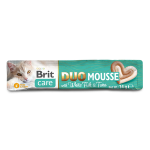 Brit Care Cat Creamy Duo Mousse Poisson Blanc & Thon 4x14 g